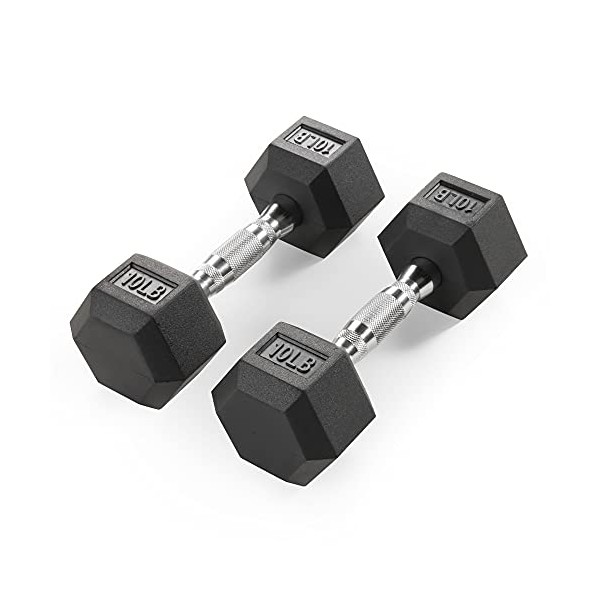 Marcy Rubber Hex dumbbell  - 10 lb, sold as pair