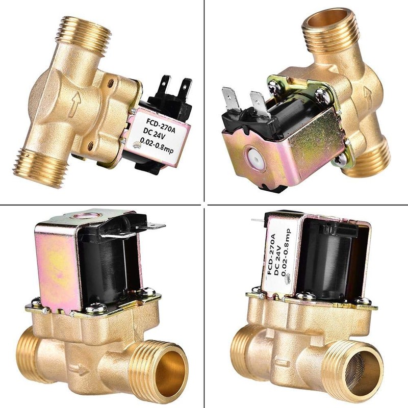 Solenoid Valve Water - 1/2 Inch DC 24 V Brass