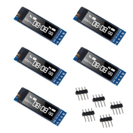 ALAMSCN 5PCS OLED Display Module 0.91 Inch IIC I2C OLED Screen Driver DC 3.3V-5V, White
