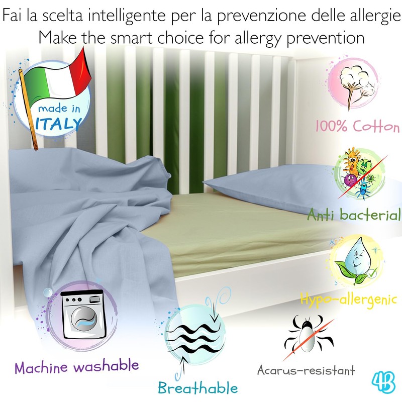 4BABIES - Top sheet for crib - Light blue