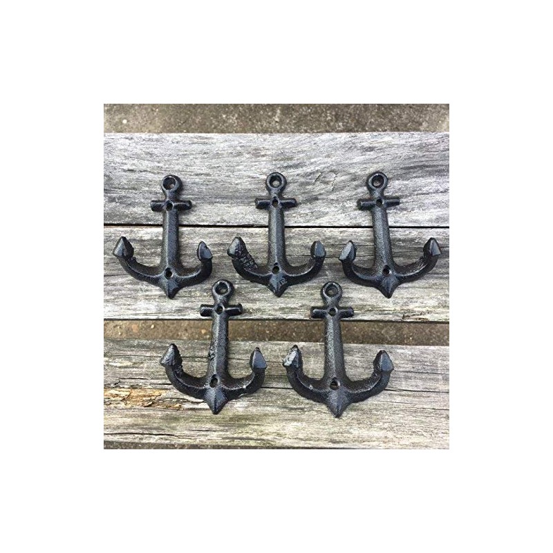 Facaler Nautical Cast Iron Ship Anchor Weathered Nautical Wall Hooks