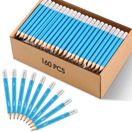 ZWlOT 160 Count Golf Pencils with Eraser, #2 HB Half,4" Mini,Pre-Sharpened,Pencils Wood Cased Short for Classroom, Office, School, Wedding and Party Game