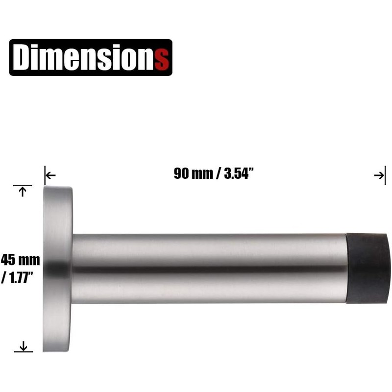 Stainless Steel Door Stopper with Wall Protector – Soft Closing,