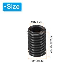 PATIKIL Grade 8.8 Carbon Steel Threaded Repair Insert Nut, 5pcs M8x1.25 Female to M10x1.5 Male Screw Sleeve Inserts Reducing Adapter Reducer 15mm