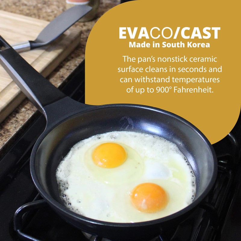 Evaco Cast Aluminum Non-Stick Omelet Pan 9.5" ES024-BIH, Induction Ready,