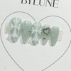 Mint Cross Handmade Nail Tips Nail Tips - Short Almond