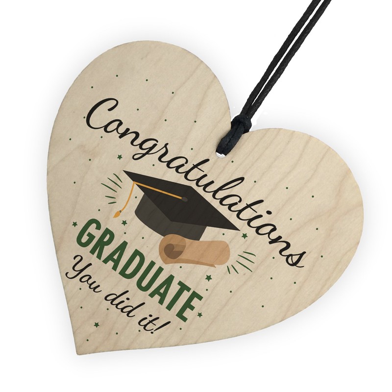 RED OCEAN You Did It Congratulations Gift Wooden Heart Keepsake