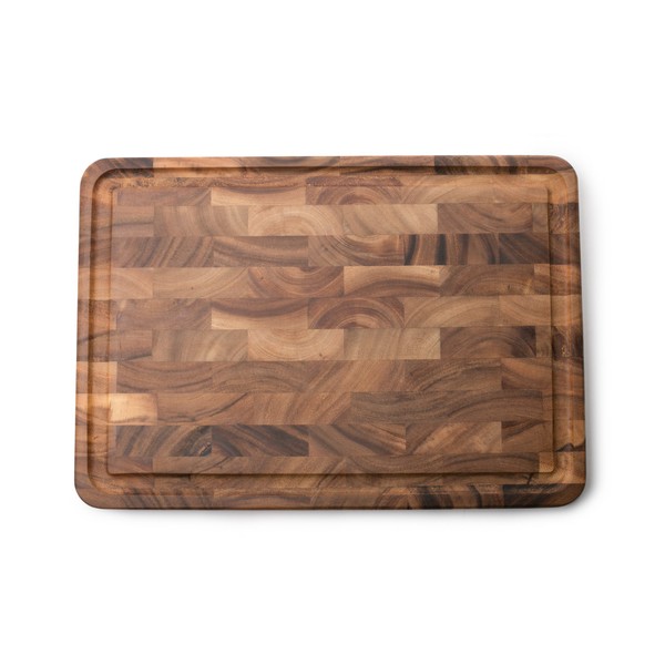 Ironwood Gourmet Charleston End Grain Board with Channel, Acacia Wood