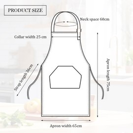 MSLSOZ Cotton and linen cooking apron, adjustable kitchen apron with pockets, suitable for both men and women, used for cooking or baking, gardening work (oil painting style)