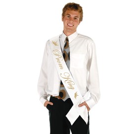 Beistle Prom Satin Sash, 33-Inch by 4-Inch, King