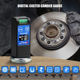 Camber Gauge Digital Wheel Alignment Tool -90° to +90° Wide Range Wheel Alignment & Balancing Tools Accurate Caster Camber Gauge with Digital Display & Powerful Magnet & Positioning Bubble & Reset Key