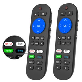Programmed Remotes for Roku Remote Replacement with Volume Key - All in One Remote Control for Roku Express, Premiere, Ultra,1 2 3 4, and Vizio TV with Extra 9 Learning Keys(Not for Stick), 2 Pack