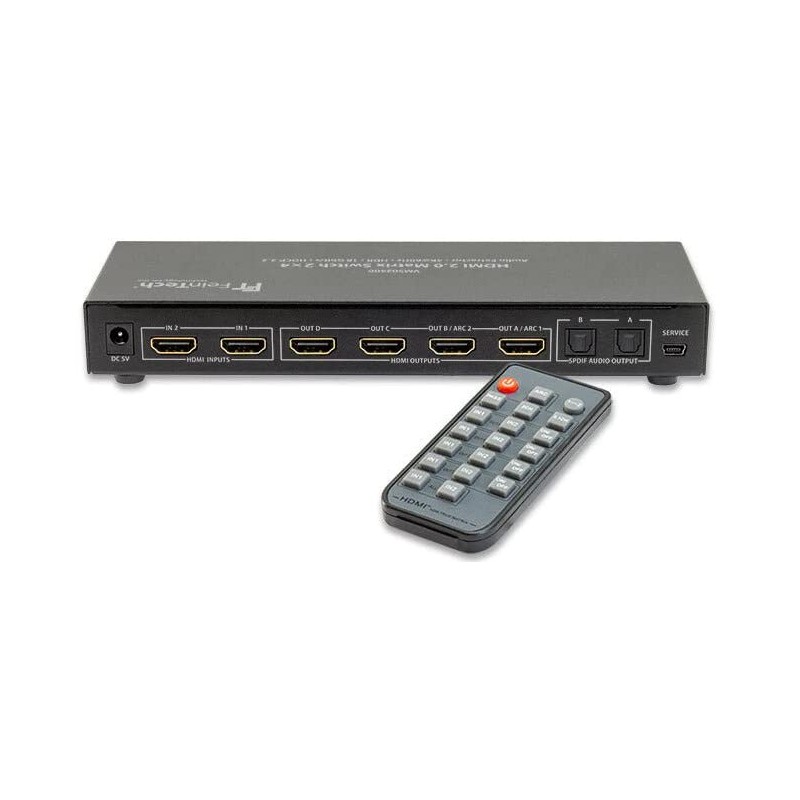 FeinTech VMS02400 HDMI 2.0 Matrix Switch Splitter 2 Inputs 4