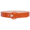 Women's 2" Wide High Waist Patent Leather Fashion Round Belt,