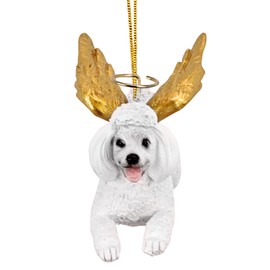 Design Toscano Honor The Pooch White Poodle Holiday Dog Angel Ornament, Multi