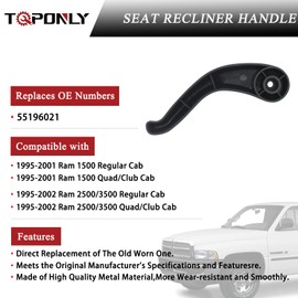 TQPONLY 55196021 Seat Recliner Handle Lever,Compatible with 1995-2002 Dodge Ram 1500 2500 3500 Front Left Driver or Rear Right Side