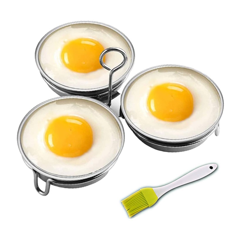 Stainless Steel Egg Poacher, Perfect Poached Egg Maker, Round Egg