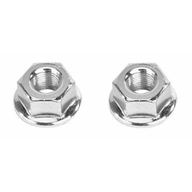 F&R NEW! GENUINE STEEL 26 TEETH FRONT HUB AXLE NUT 5/16 SIZE IN CHROME SOLD BY PAIR.