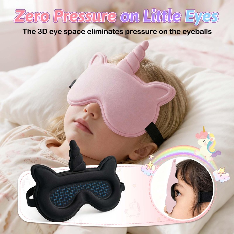 Kids Sleep Mask, Contoured 3D Sleeping Eye Mask for Kids