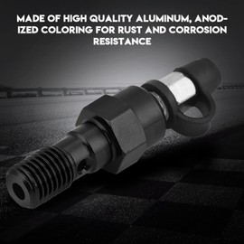 TKSE Hollow Screw Bleeding Screw, M10 x 1.0 mm Motorcycle Brake Brake Caliper Bleed Screw Nipple Hollow Screw + Dust Cap (Black)