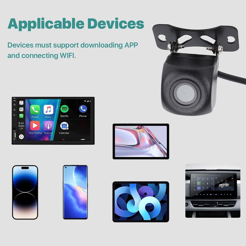 Wireless Fidelity Phone Backup Camera, 1080P HD Rear/Front View Camera
