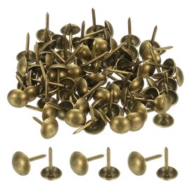 PATIKIL 200 Pcs Upholstery Tacks 0.51" x 1/4" Head Dia Vintage Thumb Nails Pins Round Head Metal Push Tack Pin for DIY Furniture Sofa Chair Decor