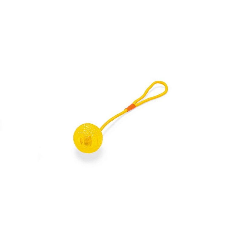 Karlie Ball with Rope - Dog Toy - TPR /