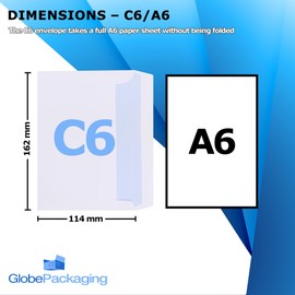 GP Globe Packaging 50 x C6 A6 White Plain Self Seal Paper Envelopes (Size: 162x114mm) - Printer Safe & Fully Opaque Security Envelopes - Business Mailing Envelopes for Office & Home Use