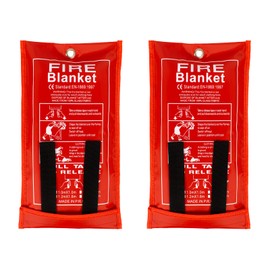 FLASLD Fire Blanket for Home, Fiberglass Fire Blankets Emergency for People, 2 Pack - Fire Suppression Blanket for Kitchen 40x40 Inch
