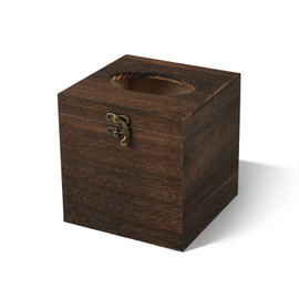 ds. distinctive style Tissue Box Retro Square Wooden Boutique Tissue Holder Tissue Cover for Home Office Car Automotive Decoration - Brown