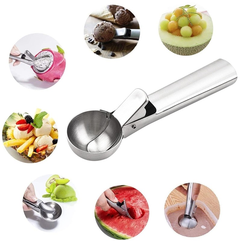Rpanle Ice Cream Scoops with Easy Trigger, Stainless Steel Cookie