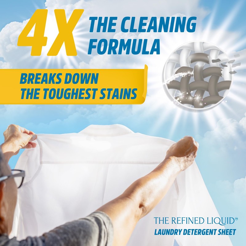 THE REFINED LIQUID LAUNDRY DETERGENT SHEETS -FRESH LINEN- 64 STRIPS-128