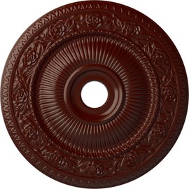 Ekena Millwork CM24LO1BMF Logan Ceiling Medallion, 24 1/4"OD x 3 7/8"ID x 2"P, Hand-Painted Brushed Mahogany