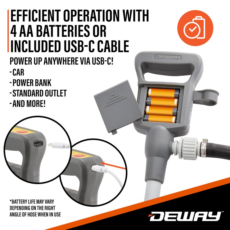 Deway Automatic Fuel Transfer Pump with Auto-Stop and Beep, Powerful