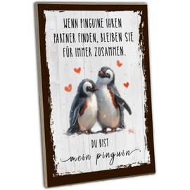 schilderkreis24 - You're My Penguin Wooden Sign - Romantic Couple Gift for Valentine's Day & Anniversaries