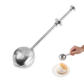 Flour Duster powder sugar shaker duster Stainless Steel Sugar Pick Up and Dust Flour Sifter Powder Sifter with Spring Handle for Baking