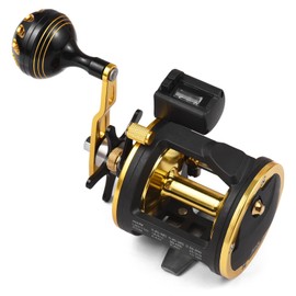 Fishing Reel Line Counter Reel 6+1 Ball Bearings Left/Right Ice Fishing Reel Gear Radio 4.1:1 with Digital Display
