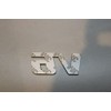 uxcell Silver Tone Metal V6 Pattern Adhesive Badge Emblem Sticker