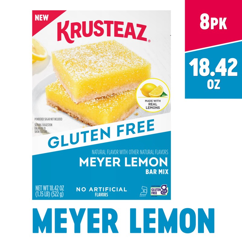 Krusteaz Gluten Free Meyer Lemon Bar Mix, 18.42 oz Box
