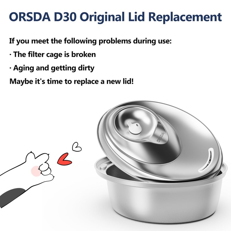 ORSDA Cat Water Fountain Parts Lid Replacement ONLY for ORSDA