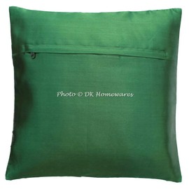 DK Homewares Decorative Couch Decorative Cushion Cover 40 x 40 cm Dark Green Brocade Jacquard Weave Cushion Covers Decorative Zip Mandala Square Pillowcase - 1 Piece (Cover Only)