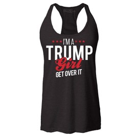 shop4ever I'm A Trump Girl Get Over It! Women's Racerback Tank Top Medium Heather Black
