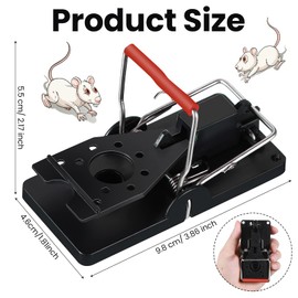 Qualirey 24 Pcs Mouse Traps Plastic Mice Trap House Indoor Rat Trap Quick Effective Safe Mouse Traps for Warehouse Garden Kitchen 3.86 x 1.81 x 2.17 Inch (Black, Blue)