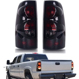Nixon Offroad Tail Lights for Chevy Silverado 1500 2500 3500 1999-2006 / GMC Sierra 1500 2500 3500 1999-2002 Tail Lamps LED Rear Lights Car Rear Lamps Assembly Replacement (Matte Black/Smoke Lens)