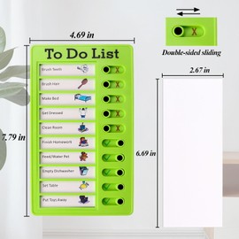 FOWSRHRG 4pcs Sliding Routine Charts with 80pcs Blank Cardstocks, Chore Chart for Kids, Reusable To Do List, Detachable RV Checklist Board, Plastic Checklist Board for Check Items