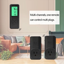 DIGITEN Wireless Temperature Controlled Outlet (With 2 Receivers) Plug-in Thermostat Reptile Temperature Controller Greenhouse Thermostat Built-in Temp Sensor Remote Thermostat Outlet for Space Heater