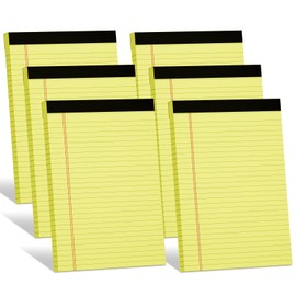 AILZFEI 300 Sheets Light Yellow Legal Pads 8.5 x 11.75 Wide Ruled Paper 6-Pack Note Pad 50 Sheets per Notepad Perforated Writing Pad Durable Sturdy Back 8x11 Pads of Paper