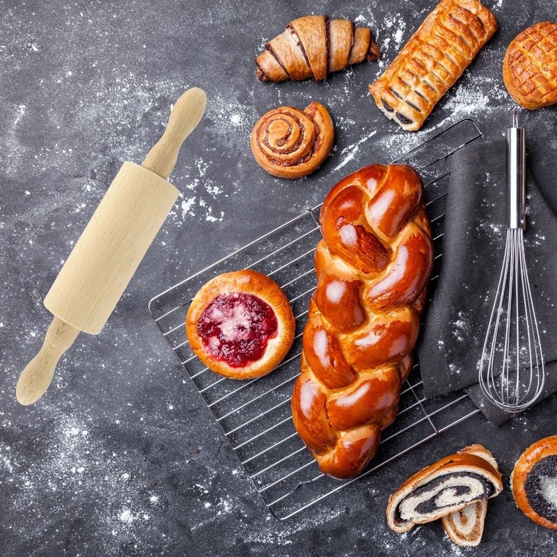 Fackelmann 521146 Mini Wooden Rolling Pin Brown