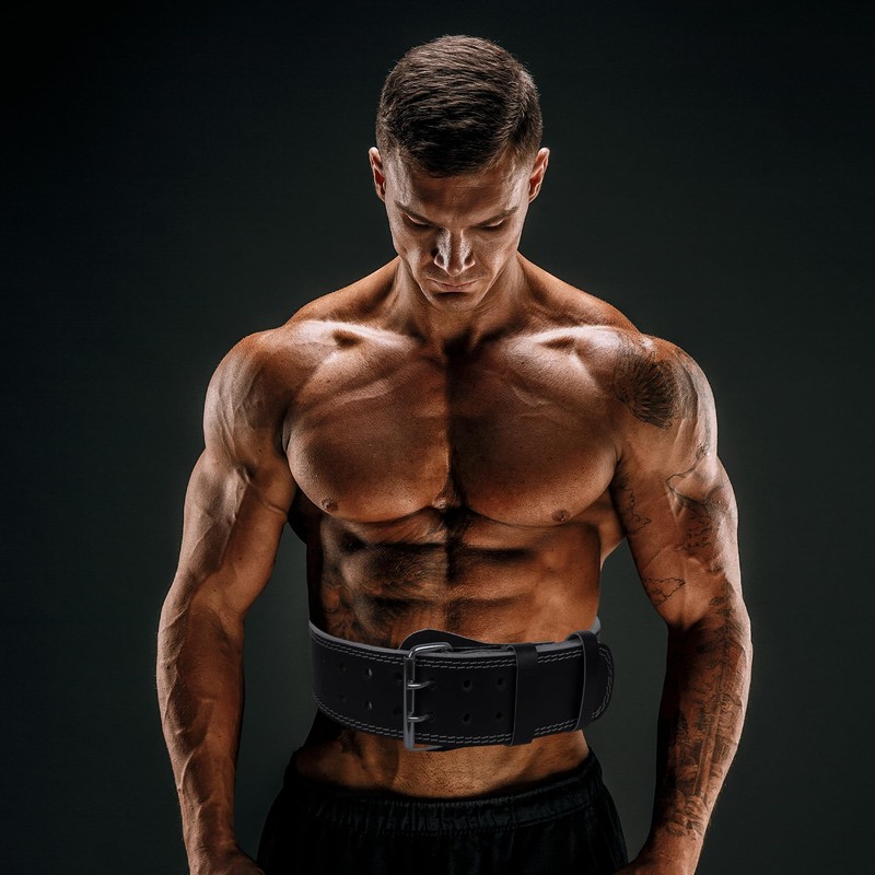 Jayefo Leather Buckle Weightlifting Lumbar Support Safety Belt Back Brace