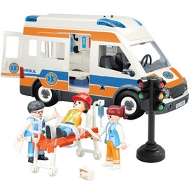 Ambulance Toy Truck for Kids 3-8, Large Toy Cars with Lights & Sounds, Emergency Vehicle Toddler Toys, Rescue Role Playset Play & Learn Toddler Toys Ages 3 4 5 6 7 8 9 10 11 12(Ambulance)